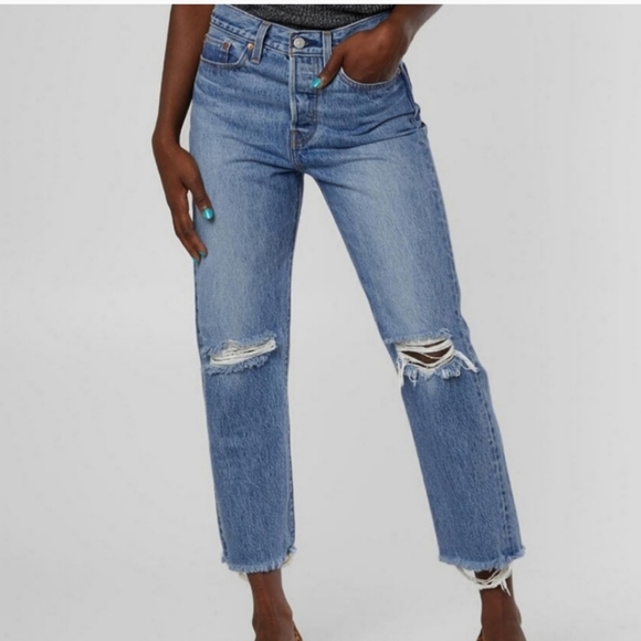 Levi's Wedgie Fit High Rise Straight Jeans size 28 - Picture 3 of 11